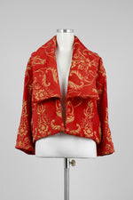 Red Scroll Print Cropped Jacket - Tae With Jane NY