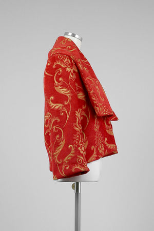 Red Scroll Print Cropped Jacket - Tae With Jane NY