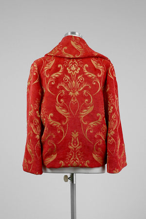 Red Scroll Print Cropped Jacket - Tae With Jane NY