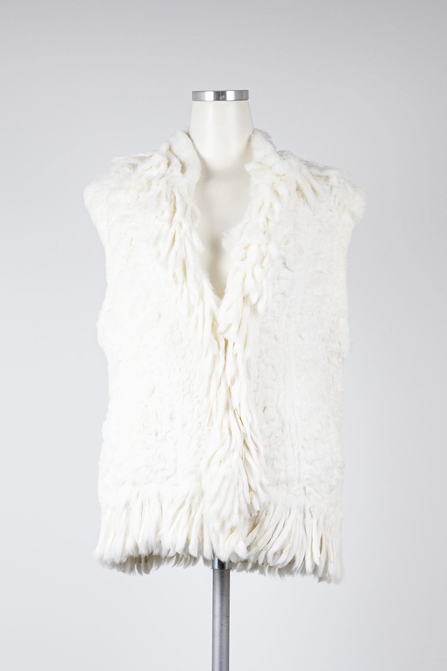 W-Fringe Fur Vest