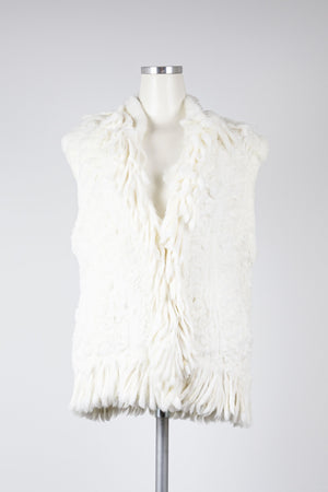 W-Fringe Fur Vest