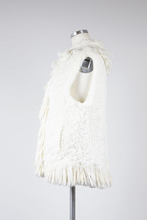 W-Fringe Fur Vest